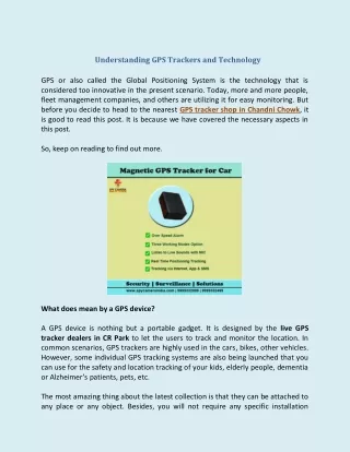 understanding gps trackers and technology