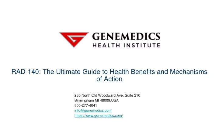 rad 140 the ultimate guide to health benefits and mechanisms of action