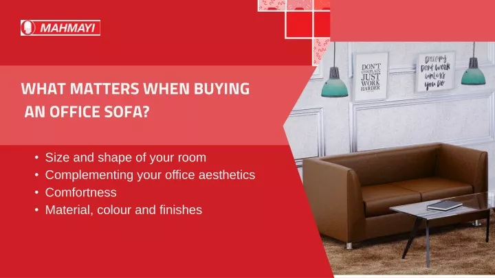 what matters when buying an office sofa
