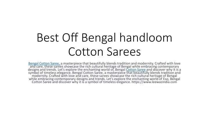 best off bengal handloom cotton sarees