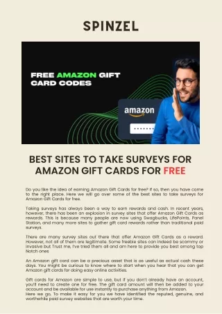 Best Sites to Take surveys for Amazon Gift Cards for Free