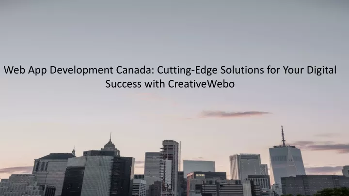 web app development canada cutting edge solutions