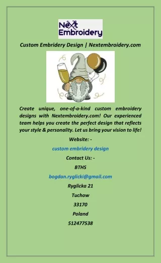 Custom Embridery Design  Nextembroidery