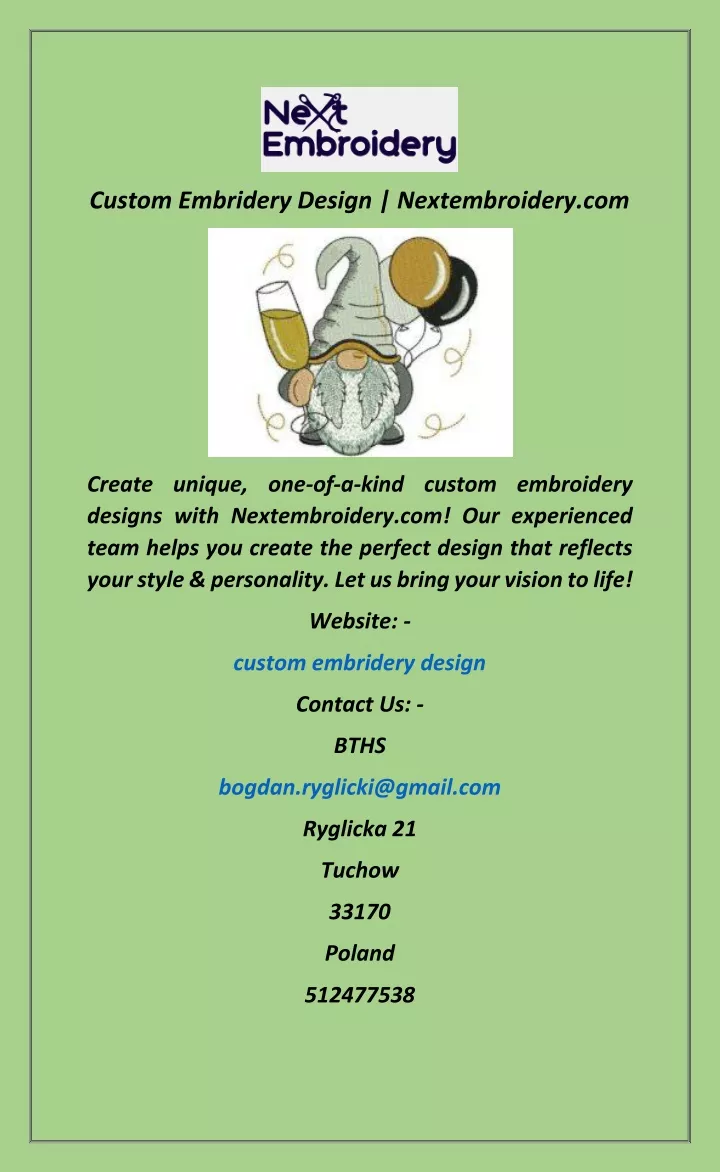 custom embridery design nextembroidery com
