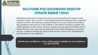 solutions for quickbooks desktop update error 15240