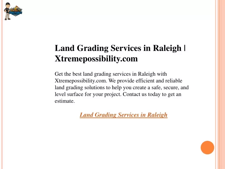 land grading services in raleigh