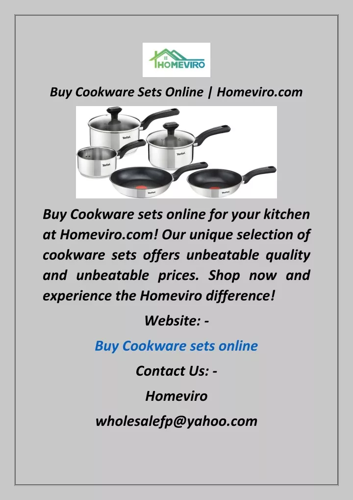 buy cookware sets online homeviro com