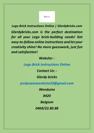 Lego Brick Instructions Online  Glerdybricks