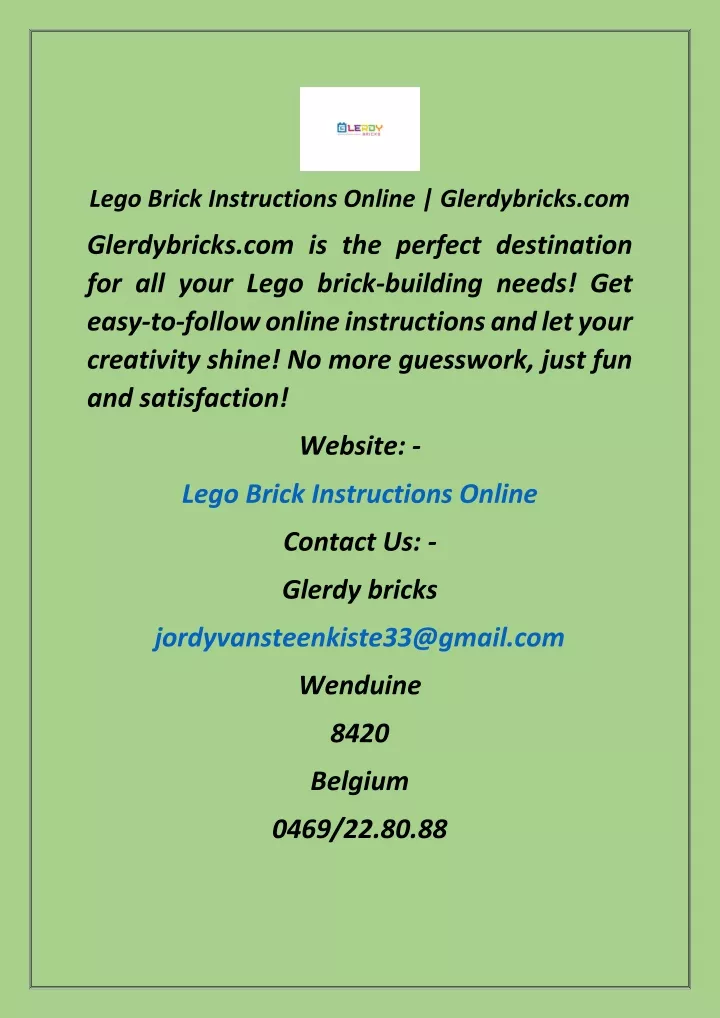 lego brick instructions online glerdybricks com