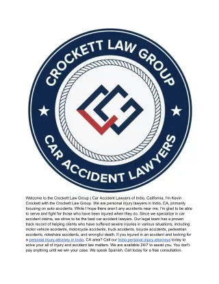 Crockett Law Group | Car Accident Lawyers of Indio