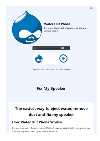 Sound to get water out of phone