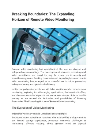 Breaking Boundaries_ The Expanding Horizon of Remote Video Monitoring
