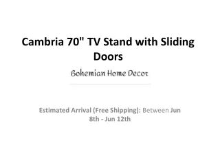 Cambria 70" TV Stand with Sliding Doors - Bohemian Home Decor