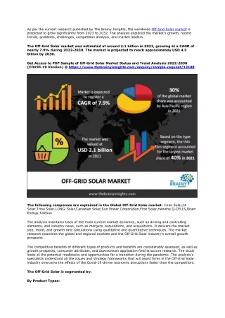 Off-Grid Solar Market