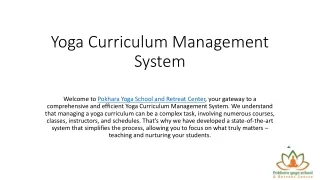 Yoga Curriculum Management System