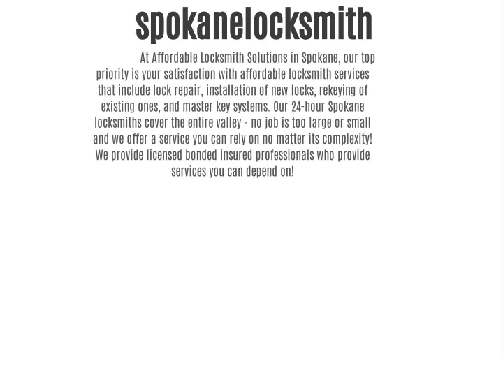 spokanelocksmith at affordable locksmith