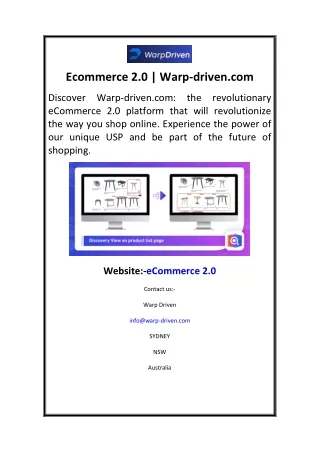 Ecommerce 2.0  Warp-driven.com