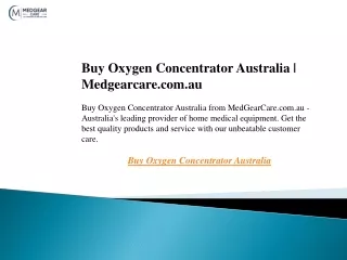 Buy Oxygen Concentrator Australia  Medgearcare.com.au