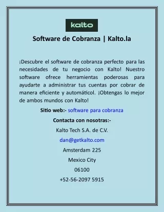 Software de Cobranza  Kalto.la