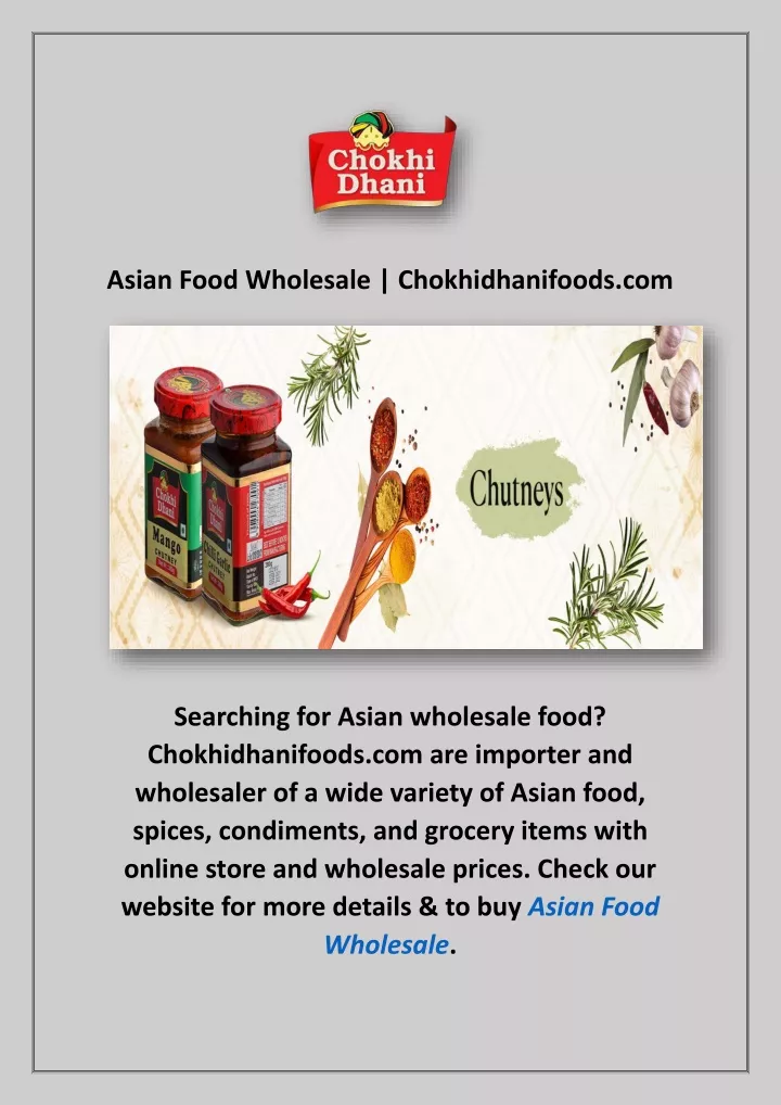 asian food wholesale chokhidhanifoods com