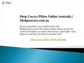 Shop Coccyx Pillow Online Australia  Medgearcare.com.au