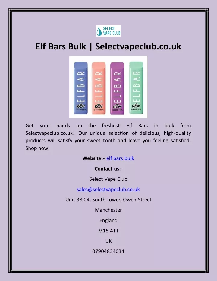 elf bars bulk selectvapeclub co uk