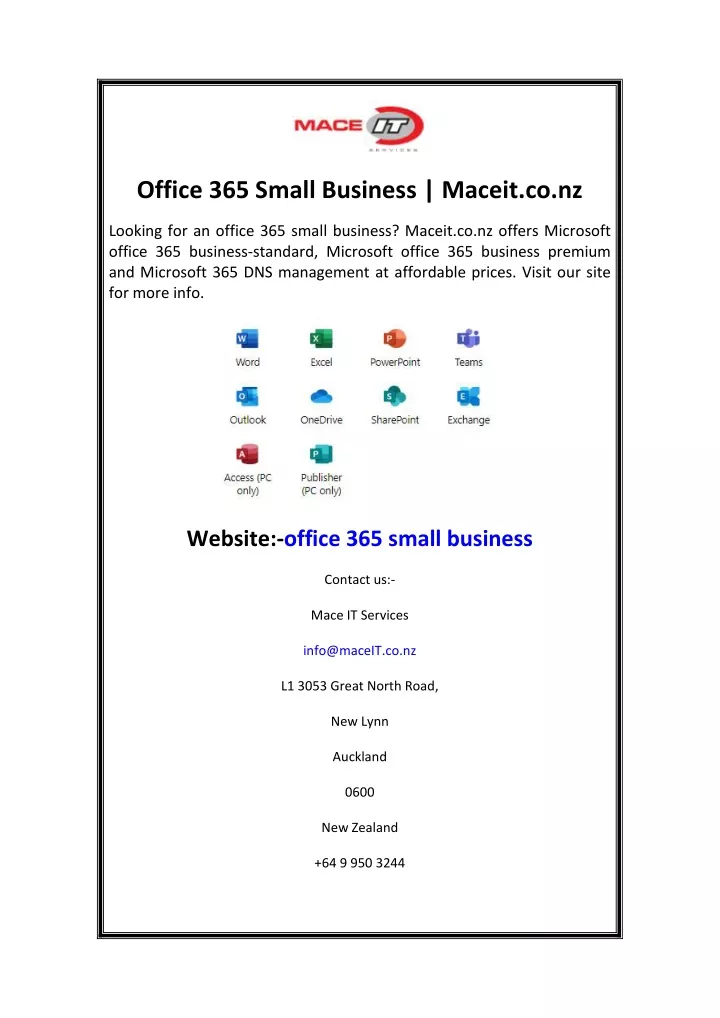 office 365 small business maceit co nz