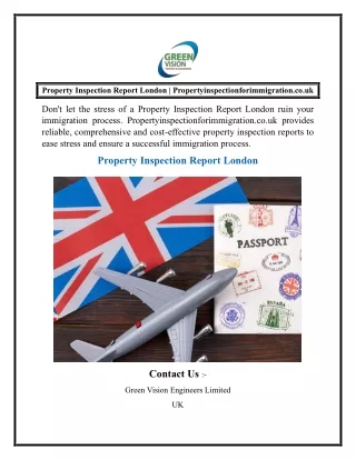 Property Inspection Report London  Propertyinspectionforimmigration.co.uk