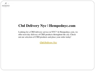 Cbd Delivery Nyc  Hempednyc.com