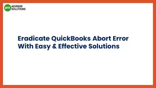 How To Fix QuickBooks Abort Error Issue