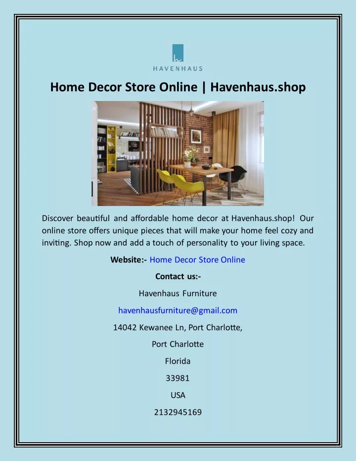 home decor store online havenhaus shop