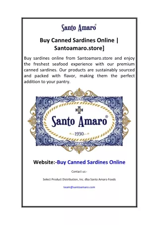 Buy Canned Sardines Online Santoamaro.store