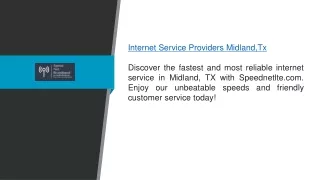 Internet Service Providers Midland,tx  Speednetlte.com