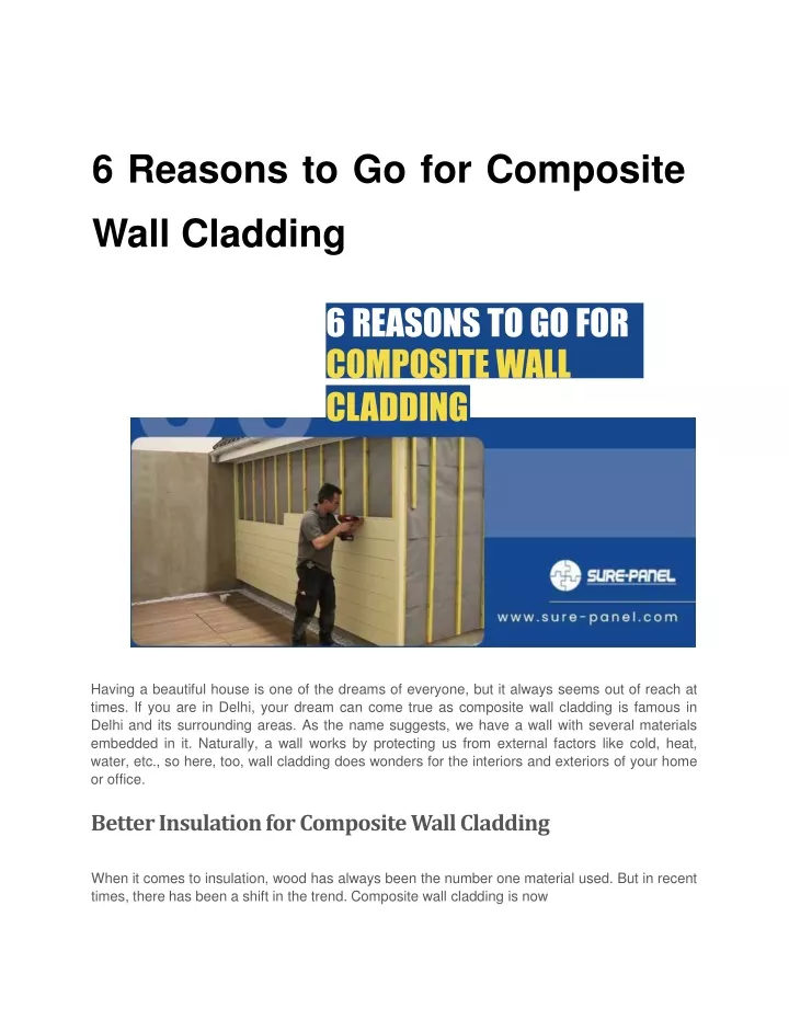 6 reasons to go for composite wall cladding