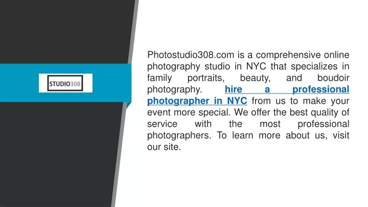 photostudio308 com is a comprehensive online