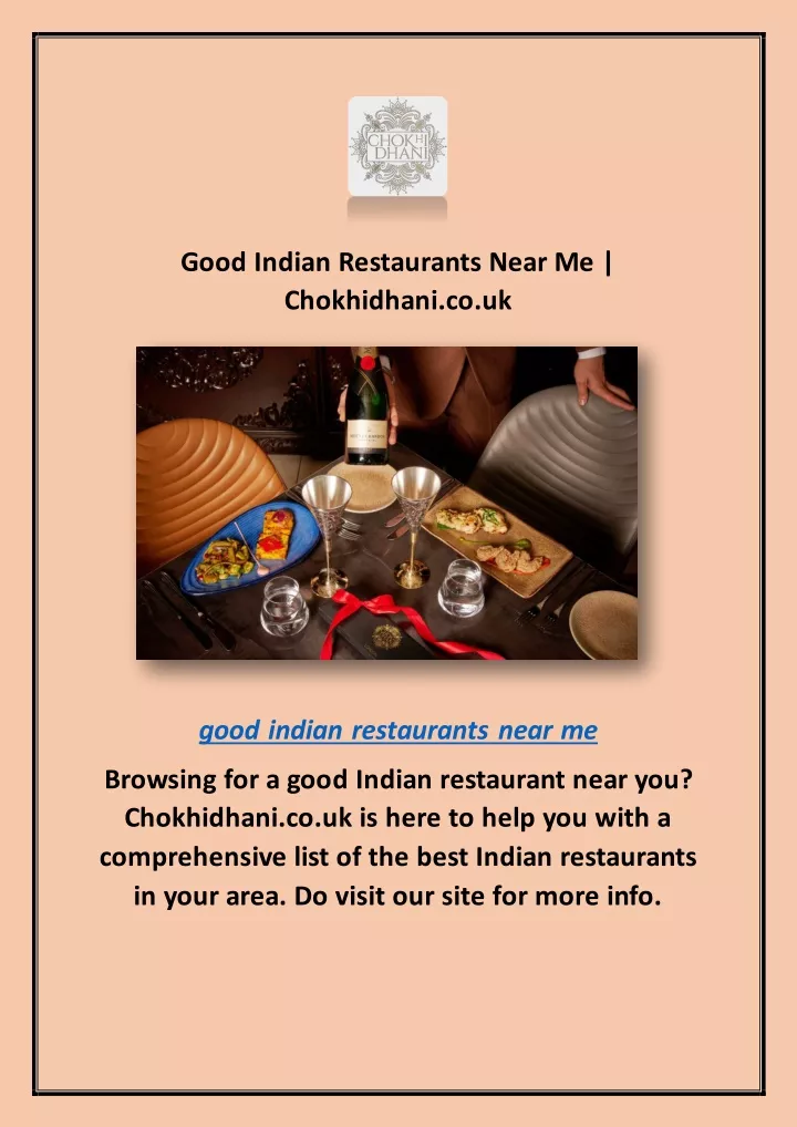 good indian restaurants near me chokhidhani co uk