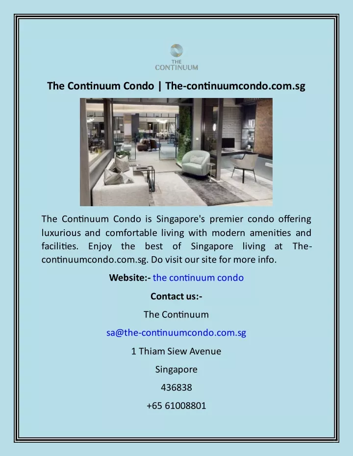 the continuum condo the continuumcondo com sg