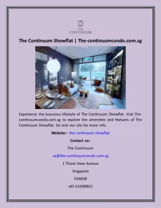the continuum showflat the continuumcondo com sg