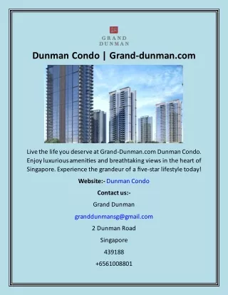 dunman condo grand dunman com