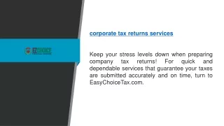 Corporate Tax Returns Services  Easychoicetax.com