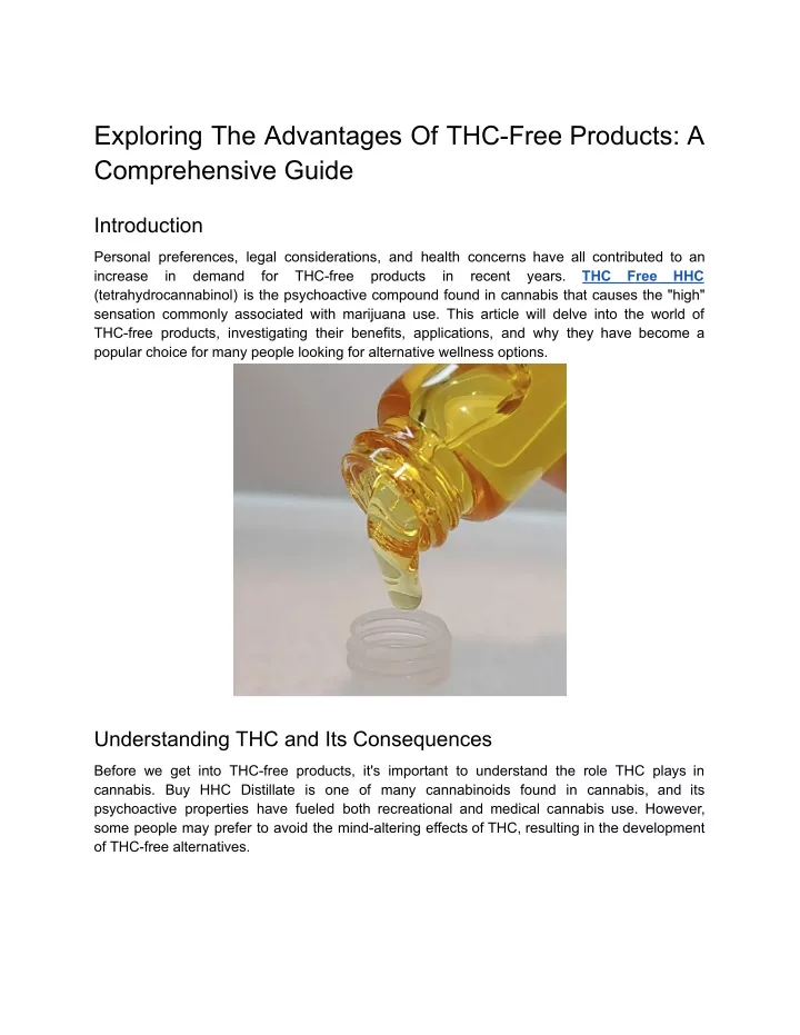 exploring the advantages of thc free products