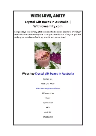 Crystal Gift Boxes In Australia Withloveamity.com