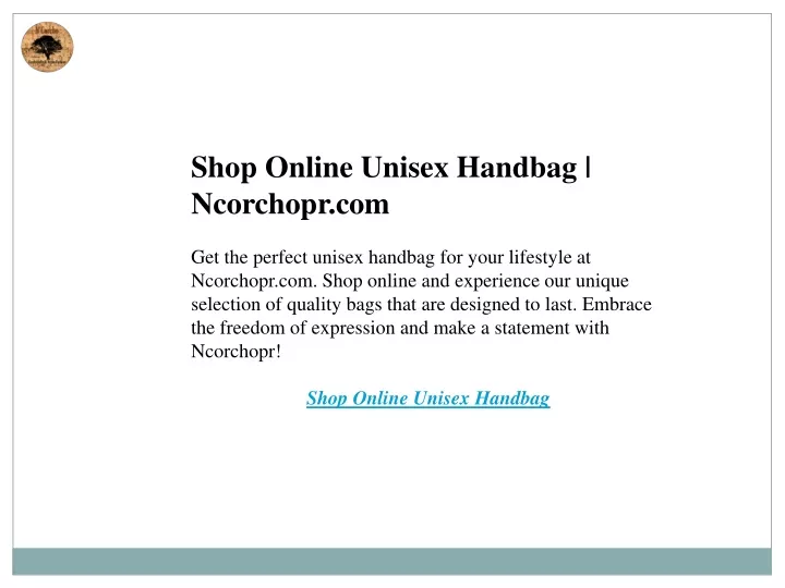 shop online unisex handbag ncorchopr