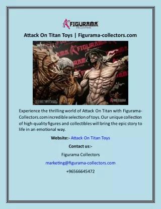 Attack On Titan Toys  Figurama-collectors