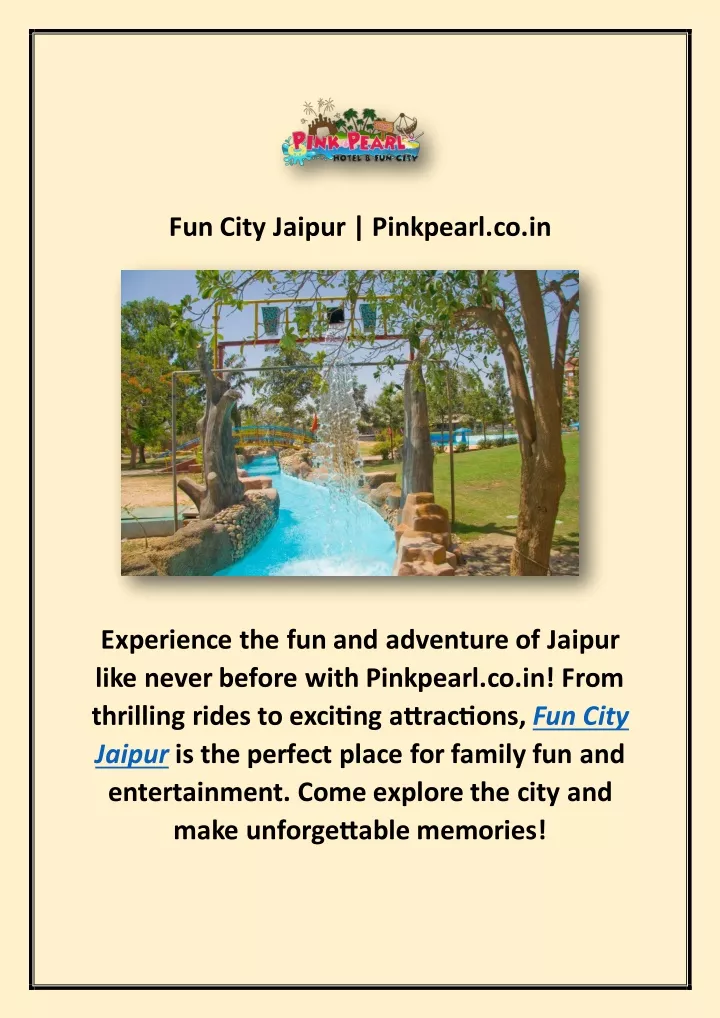 fun city jaipur pinkpearl co in