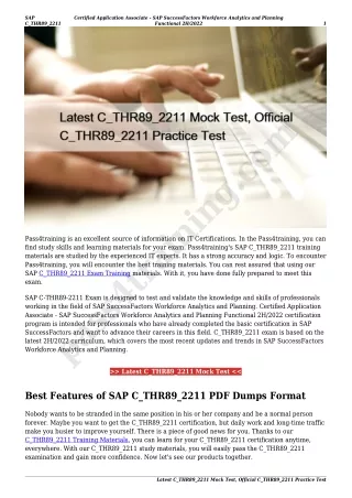 Latest C_THR89_2211 Mock Test, Official C_THR89_2211 Practice Test