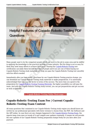 Helpful Features of Copado-Robotic-Testing PDF Questions