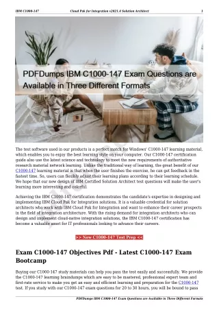 PDFDumps IBM C1000-147 Exam Questions are Available in Three Different Formats