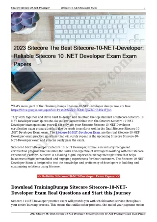 2023 Sitecore The Best Sitecore-10-NET-Developer: Reliable Sitecore 10 .NET Developer Exam Exam Papers