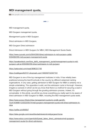 mdi management quota